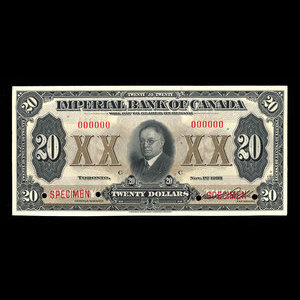 Canada, Imperial Bank of Canada, 20 dollars : 1 novembre 1933