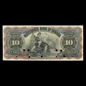 Canada, Merchants Bank of Canada (The), 10 dollars : 1 janvier 1900