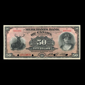 Canada, Merchants Bank of Canada (The), 50 dollars : 2 janvier 1903