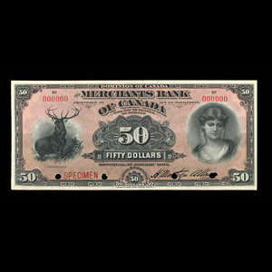 Canada, Merchants Bank of Canada (The), 50 dollars : 2 janvier 1903