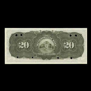 Canada, Metropolitan Bank (The), 20 dollars : 5 novembre 1909