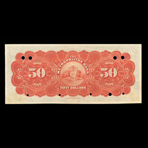 Canada, Metropolitan Bank (The), 50 dollars : 5 novembre 1902