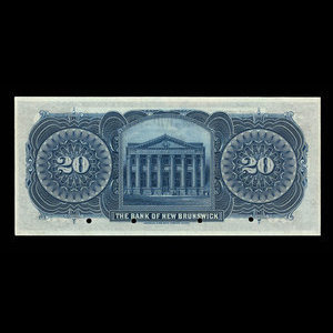 Canada, Bank of New Brunswick, 20 dollars : 2 janvier 1906