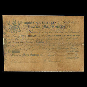Canada, Compagnie de la Baie d'Hudson, 1 shilling : 1837