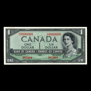 Canada, Banque du Canada, 1 dollar : 1954