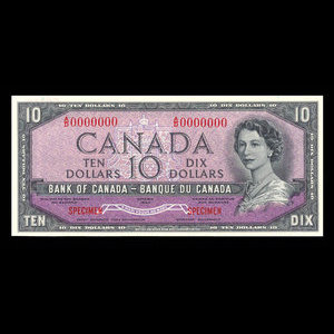 Canada, Banque du Canada, 10 dollars : 1954