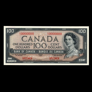 Canada, Banque du Canada, 100 dollars : 1954