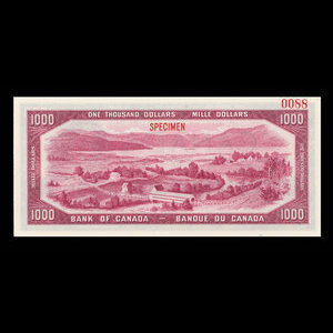 Canada, Banque du Canada, 1,000 dollars : 1954