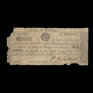 Canada, W.H. Scott & Cie., 6 sous : 25 juillet 1837