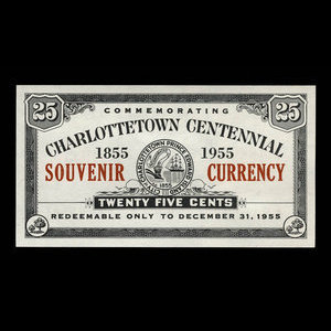 Canada, Ville de Charlottetown, 25 cents : 31 décembre 1955