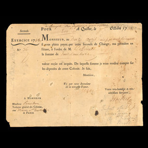 Canada, Administration coloniale française, 800 livres : 2 octobre 1758