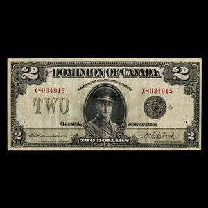 Canada, Dominion du Canada, 2 dollars : 23 juin 1923