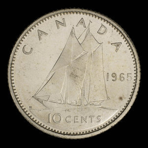 Canada, Élisabeth II, 10 cents : 1965