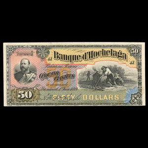 Canada, Banque d'Hochelaga, 50 piastres : 1 juin 1889