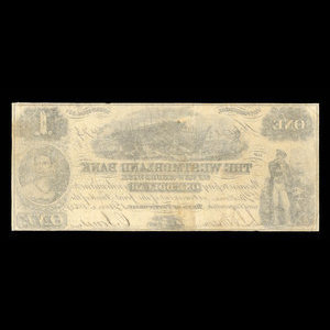 Canada, Westmorland Bank of New Brunswick, 1 dollar : 1 juin 1854