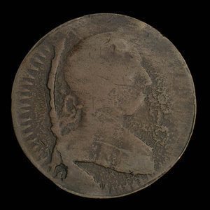 Canada, inconnu, 1/2 penny : 1838