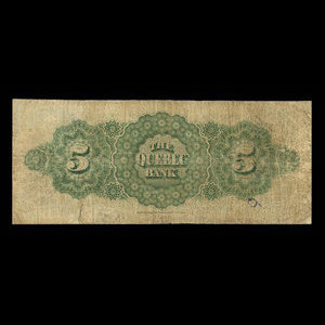 Canada, Banque de Québec, 5 dollars : 2 janvier 1873