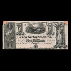 Canada, Banque de Québec, 1 dollar : 1862