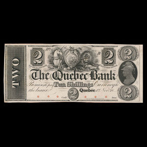 Canada, Banque de Québec, 2 dollars : 1862