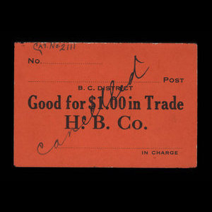 Canada, Compagnie de la Baie d'Hudson, 1 dollar : 1927