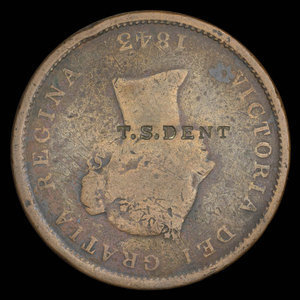 Canada, Province du Nouveau-Brunswick, 1 penny : 1843