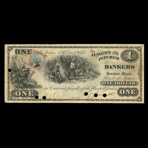 Canada, Jewett & Pitcher, 1 dollar : 1 décembre 1873
