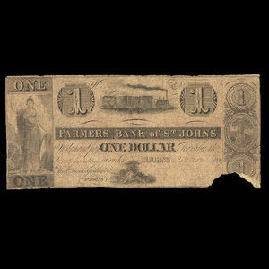 Canada, Farmers Bank of St. Johns, 1 dollar : 1838