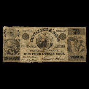 Canada, Cuvillier & Fils, 7 1/2 pence : 10 juillet 1837