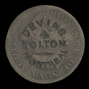 Canada, Devins & Bolton, aucune dénomination : 1867