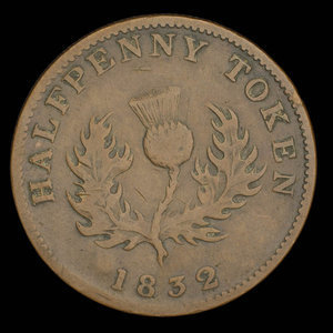 Canada, Province de la Nouvelle-Écosse, 1/2 penny : 1832