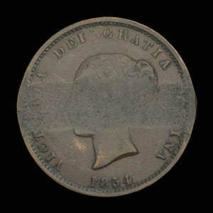 Canada, Province du Nouveau-Brunswick, 1/2 penny : 1854