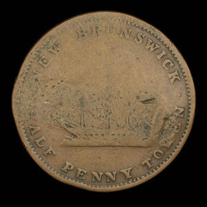 Canada, Province du Nouveau-Brunswick, 1/2 penny : 1843