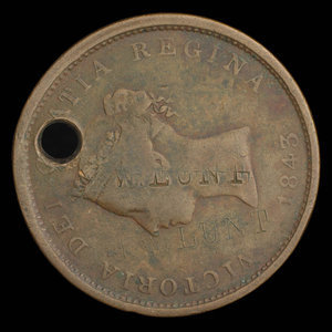 Canada, Province du Nouveau-Brunswick, 1 penny : 1843