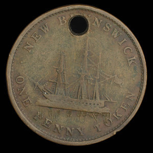 Canada, Province du Nouveau-Brunswick, 1 penny : 1843