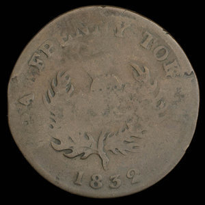 Canada, Province de la Nouvelle-Écosse, 1/2 penny : 1832