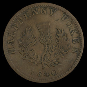 Canada, Province de la Nouvelle-Écosse, 1/2 penny : 1840