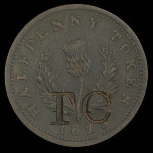 Canada, Province de la Nouvelle-Écosse, 1/2 penny : 1823