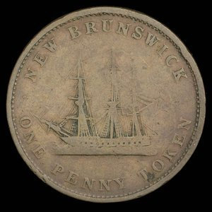 Canada, Province du Nouveau-Brunswick, 1 penny : 1843