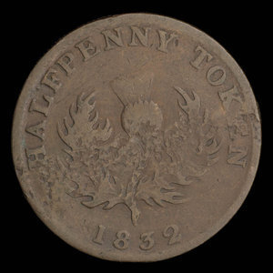 Canada, Province de la Nouvelle-Écosse, 1/2 penny : 1832