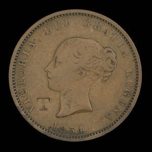 Canada, Province du Nouveau-Brunswick, 1/2 penny : 1854