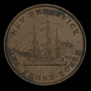 Canada, Province du Nouveau-Brunswick, 1 penny : 1843