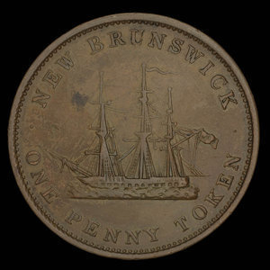 Canada, Province du Nouveau-Brunswick, 1 penny : 1843