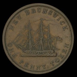 Canada, Province du Nouveau-Brunswick, 1 penny : 1843