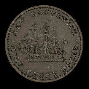 Canada, Province du Nouveau-Brunswick, 1/2 penny : 1843