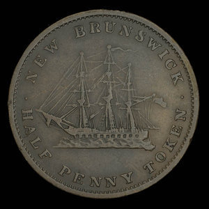 Canada, Province du Nouveau-Brunswick, 1/2 penny : 1843