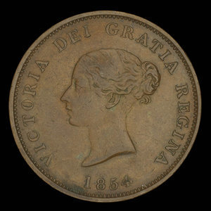 Canada, Province du Nouveau-Brunswick, 1 penny : 1854