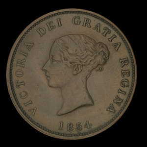 Canada, Province du Nouveau-Brunswick, 1 penny : 1854