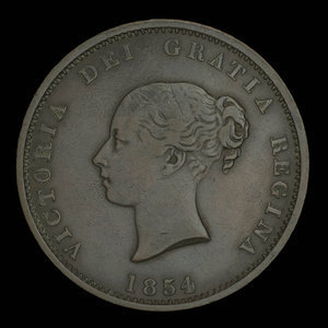 Canada, Province du Nouveau-Brunswick, 1/2 penny : 1854