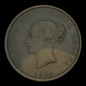 Canada, Province du Nouveau-Brunswick, 1/2 penny : 1854