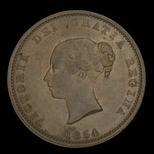 Canada, Province du Nouveau-Brunswick, 1/2 penny : 1854